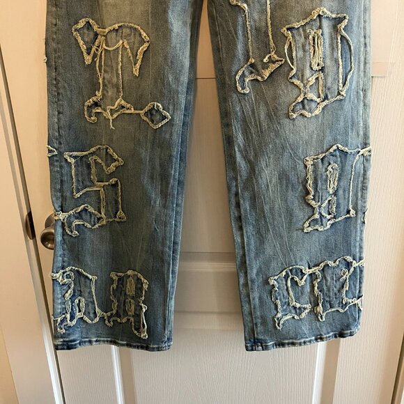 Smoke Rise Red Jeans Size 5/26 Denim Acid Wash Mid Rise Flare Curvy Fit Wide Leg - Picture 4 of 12